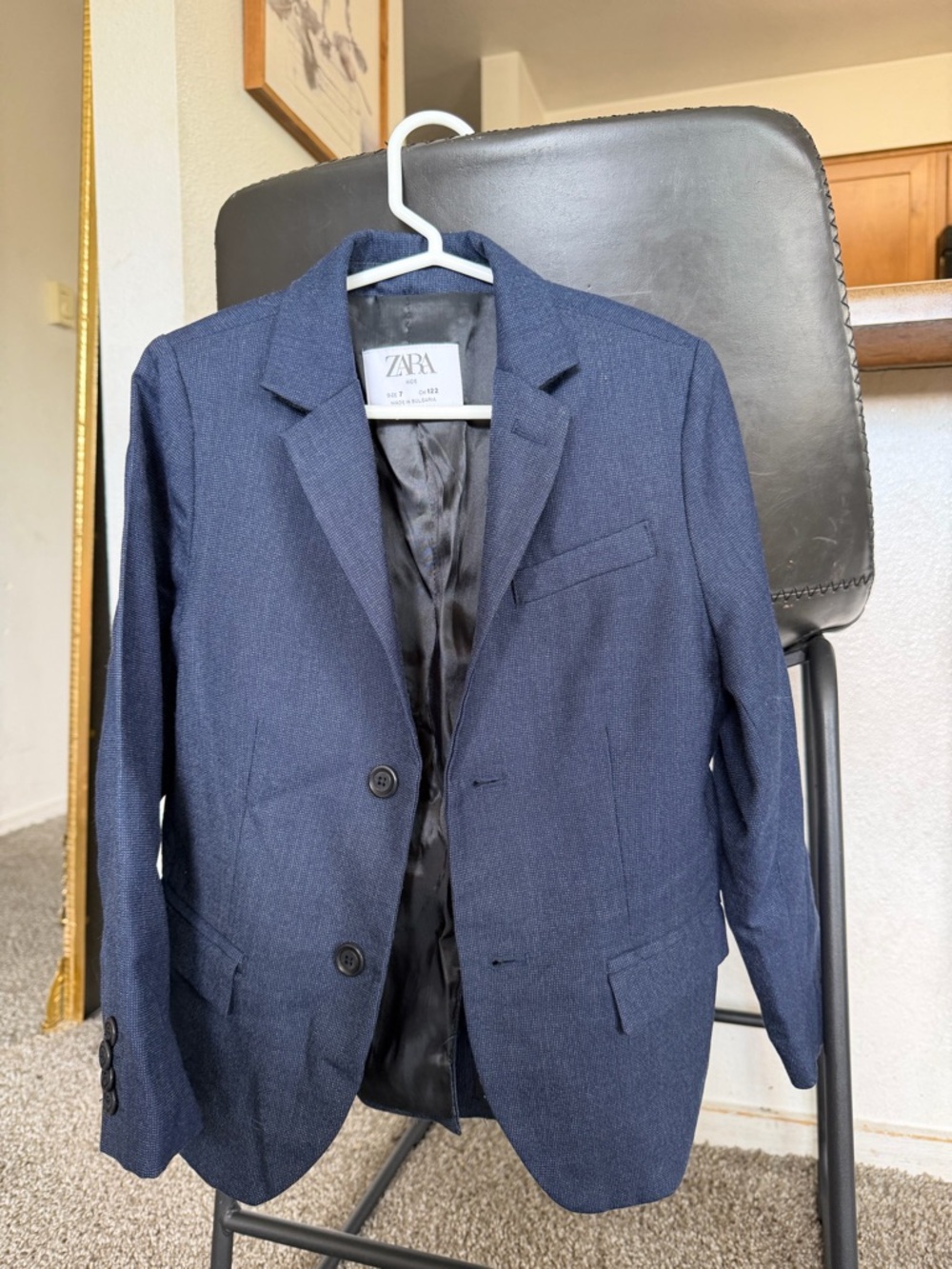 Zara Navy Blue Boys' Blazer - Classic Notch Lapel